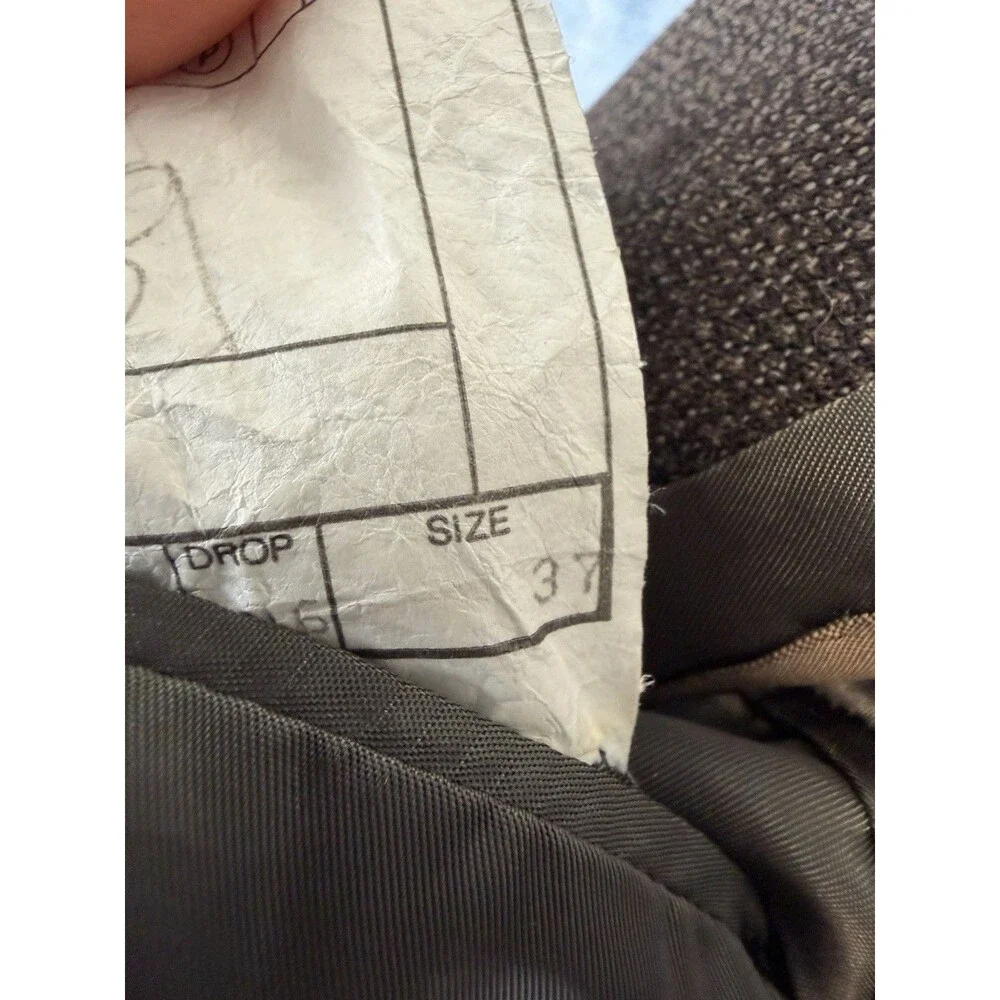 Vintage Mens 37 Wool Blazer Double Breasted Made USA Gray Peak Lapel Suit Jacket